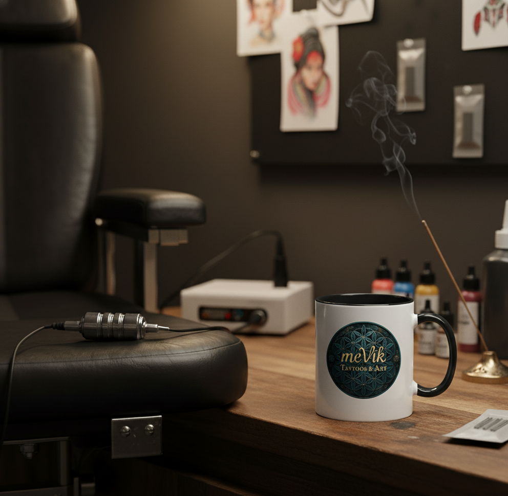 Mevik Tattoos & Art Tasse - zweifarbig